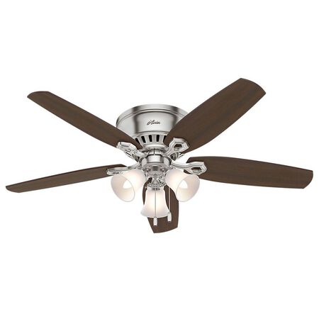 Builder Low Profile 52 in. Indoor Brushed Nickel Ceiling Fan