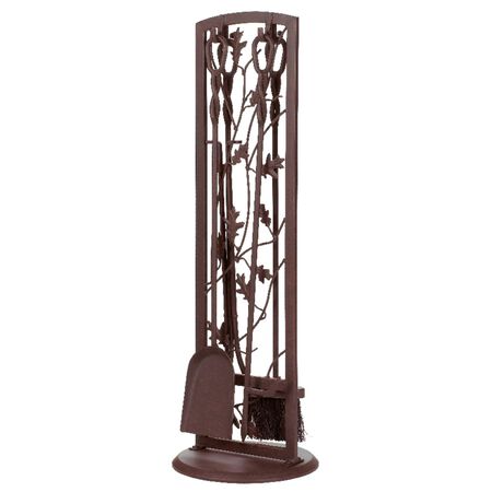 Panacea Colonial Brown Powder Coated Steel Fireplace Tool Set