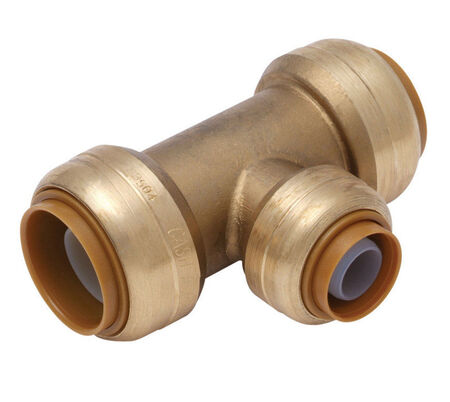 SharkBite 3/4 in. Push X 3/4 in. D Push Brass Reducing Tee