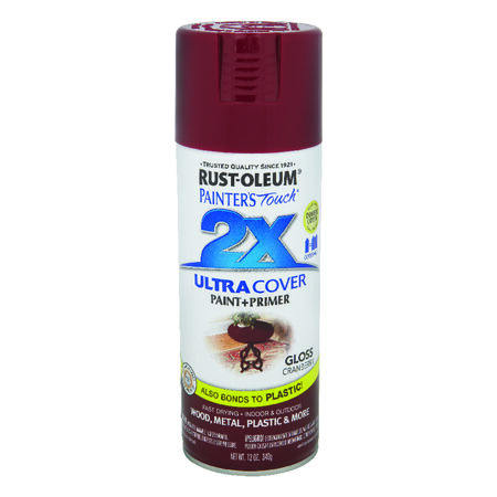 Rust-Oleum Painter's Touch 2X Ultra Cover Gloss Cranberry Paint+Primer Spray Paint 12 oz