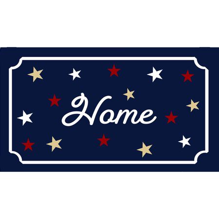 Rockport Premium Americana 18 in. W X 28 in. L Multi-Color Home with Stars Coir Door Mat