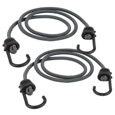 Keeper Black/Gray Bungee Cord 48 in. L X 0.315 in. 2 pk