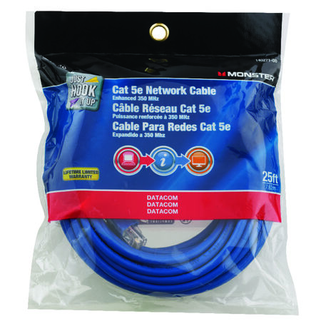Monster Blue 25 ft. L Category 5E Networking Cable