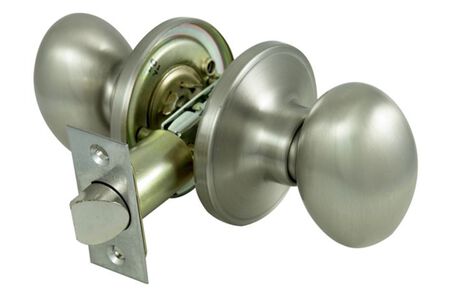 ProSource TYLP30V-PS Passage Knob, Metal, Satin Nickel, 2-3/8 to 2-3/4 in Backset, 1-3/8 to 1-3/4 in Thick Door