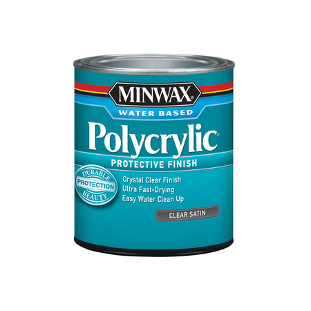 Minwax Polycrylic Satin Crystal Clear Water-Based Polyurethane 1 qt