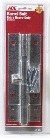 Ace Barrel Bolt 8 in. Zinc For Doors Chests and Cabinets