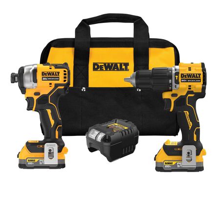 DeWalt 20V MAX ATOMIC Cordless Brushless 2 Tool Compact Hammer Drill and Impact Driver Kit
