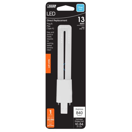 Feit LED Linear PL GX23 LED Tube Light Soft White 13 Watt Equivalence 1 pk