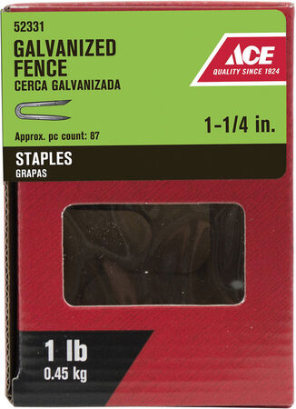 Ace 1-1/4 in. Galvanized Fence Staples 1 lb.