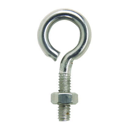 Hampton 1/4 in. X 2 in. L Stainless Stainless Steel Eyebolt Nut Included
