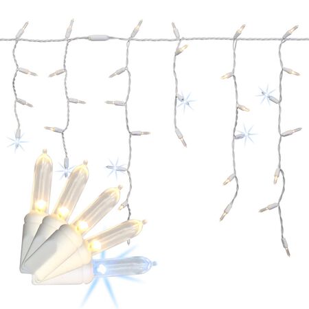 Celebrations Platinum LED T5 Warm White 100 ct Icicle Christmas Lights 9.5 ft.