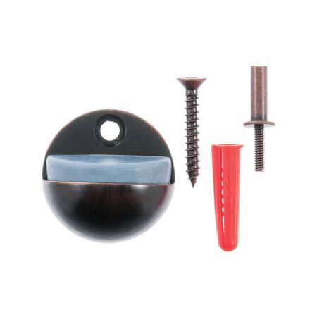Ace Metal Oil Rubbed Bronze Bronze Door Stop Mounts to floor 1/4 in.
