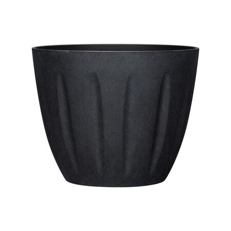 L&G 9.6 in. H X 12 in. W X 12 in. D X 12 in. D Polyresin Spritzer Planter Black