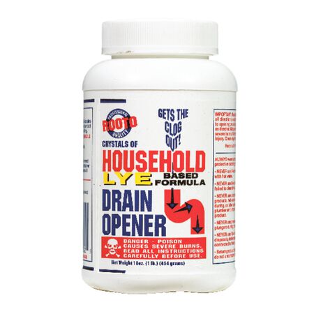 Rooto Household Lye Based Crystals Drain Cleaner 1 lb