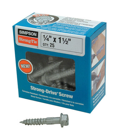 Simpson Strong-Tie Strong-Drive Connector Screw Hex Coarse 1-1/2 in. L Double-Barrier Coating