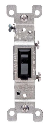 Leviton 15 amps Single Pole Toggle AC Quiet Switch Black 1 pk