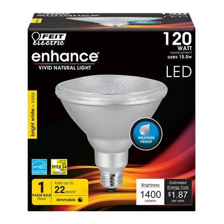 Feit Electric Enhance PAR38 E26 (Medium) LED Bulb Bright White 120 W 1 pk