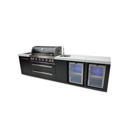 Mont Alpi 805 6-Burner Black Series Outdoor Kitchen &mdash; Beverage Center & Fridge