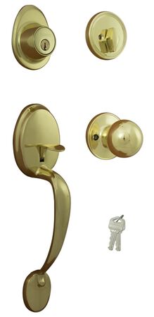 ProSource S7731-PS Combination Lockset, Polished Brass, T3 Interior Handle, 3 Grade, Brass