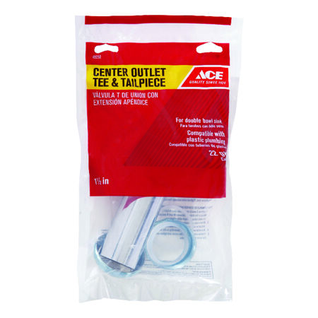 Ace 1-1/2 in. D Brass Center Outlet Tee and Tailpiece