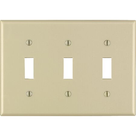Leviton Ivory 3 gang Thermoset Plastic Toggle Wall Plate 1 pk