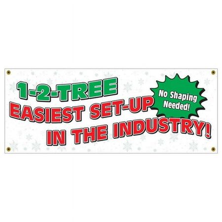 Holiday Bright Lights 1-2 Tree Vinyl 5 in. x 2 in. Store Banner 1 Pack