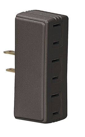 Ace Polarized Triple Outlet Adapter Brown 15 amps 125 volts 1 pk