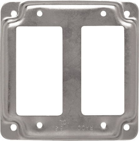 Raco Square Steel 2 gang Box Cover For 2 GFCI Receptacles