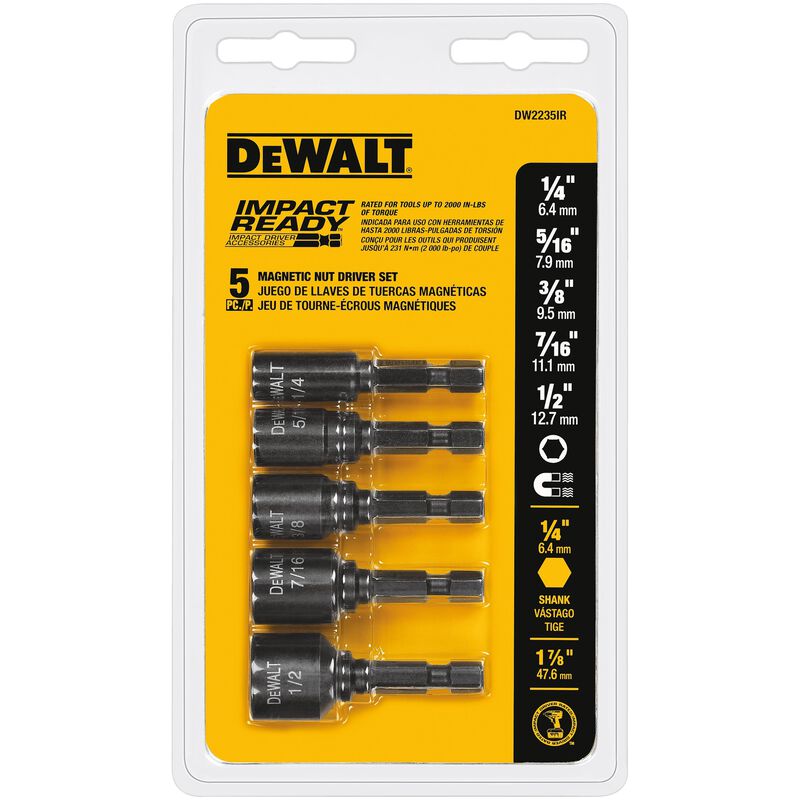 DeWalt Impact Ready Multi Size in. X 1-7/8 in. L Black Oxide Nut Setter Set  5 pc | Stine Home + Yard : The Family You Can Build Around™