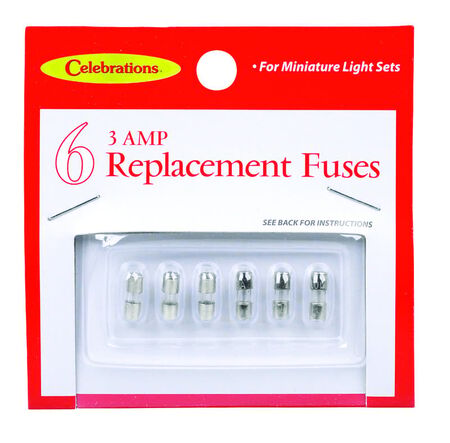 Celebrations Red Christmas Replacement Fuses 6 pc