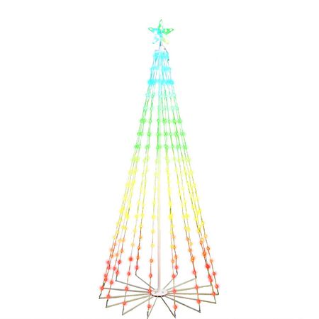 Celebrations LED Multi Straight Frame Dancing Tree 6 ft. Yard Decor