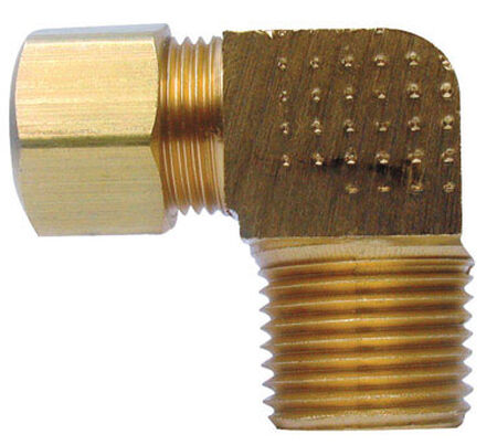 Ace 1/2 in. Dia. x 3/8 in. Dia. Compression To MPT To Compression 90 deg. Yellow Brass Elbow