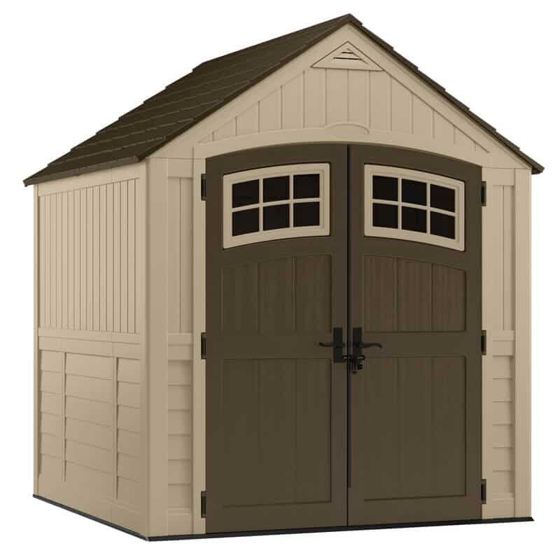 Suncast Sutton 8.5 H x 7 W x 7 D Beige Resin Storage Shed Stine Home