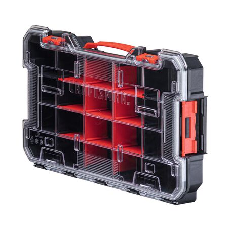 CRAFTSMAN VersaStack 9.84 in. W X 2.73 in. H Small Parts Bin Plastic 20 compartments Black/Red