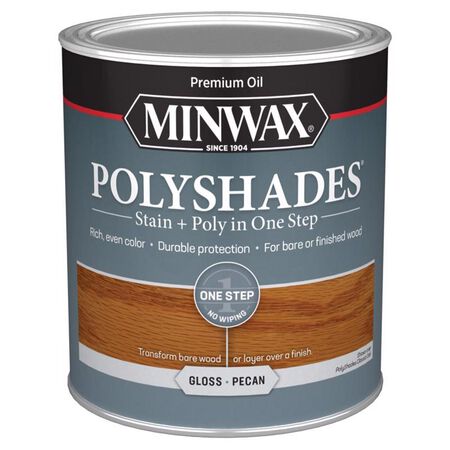 Minwax PolyShades Semi-Transparent Gloss Pecan Oil-Based Stain/Polyurethane Finish 1 qt