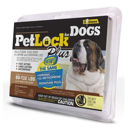PetLock Plus 0.135 oz. Flea and Tick Drops Liquid For Dogs and Puppies 89 - 132 Fipronil/(S)-Me