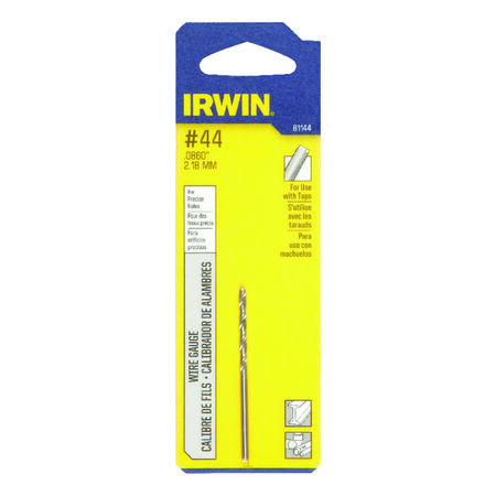 Irwin #44 X 2-1/8 in. L High Speed Steel Jobber Length Wire Gauge Bit 1 pk