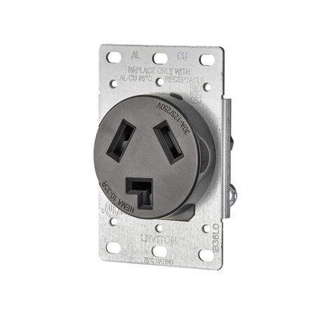 Leviton 30 amps 125/250 V Duplex Black Outlet 10-30R 1 pk