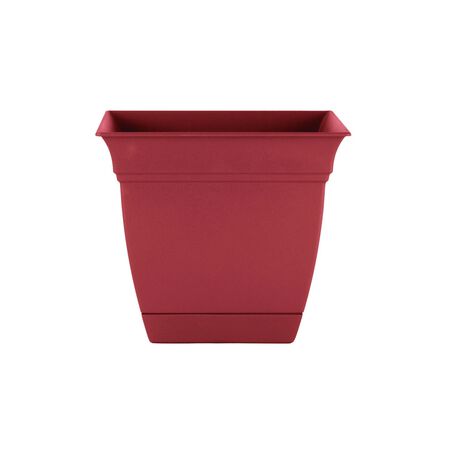 The HC Companies Eclipse 10 in. X 10 in. X 8.75 in. Resin Clay Planter With Saucer