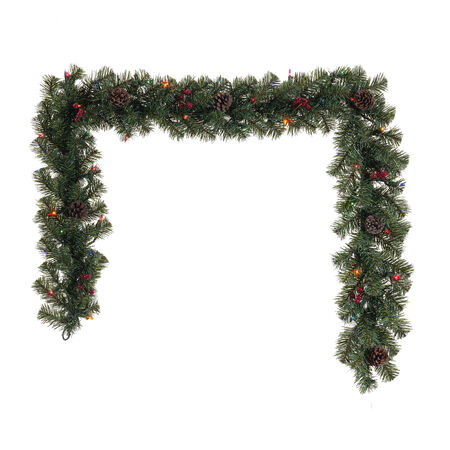 Celebrations 6 ft. L Incandescent Prelit Multicolored Christmas Garland