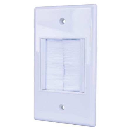 Monster Just Hook It Up White 1 gang Plastic Home Theater Brush Wall Plate 1 pk