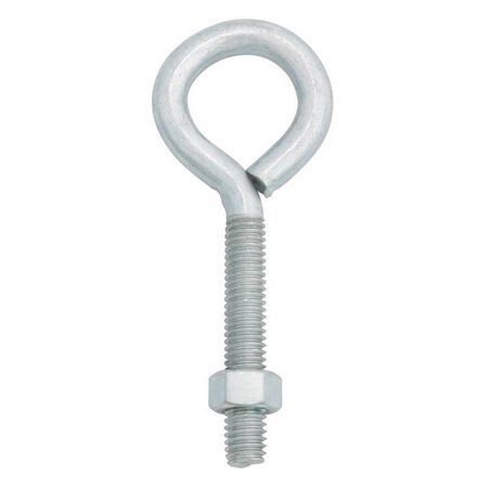 Hampton 3/8 in. X 4 in. L Zinc-Plated Steel Eyebolt with Nut Nut Included