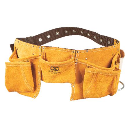 CLC Heavy Duty 12 pocket Leather/Suede Work Apron Brown 1 pk