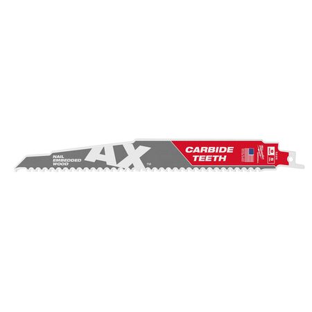 Milwaukee AX 9 in. Carbide Demolition Reciprocating Saw Blade 5 TPI 1 pk