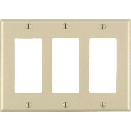 Leviton Decora Ivory 3 gang Thermoset Plastic Decorator Wall Plate 1 pk