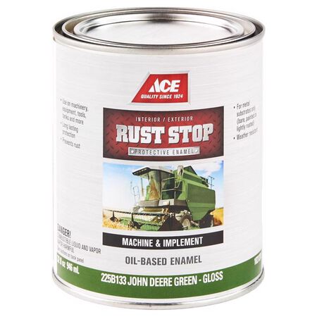 Ace Rust Stop Indoor/Outdoor Gloss John Deere Green Oil-Based Rust Prevention Paint 1 qt