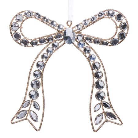 Raz Imports 7.25 in. Clear Jeweled Bow Ornament