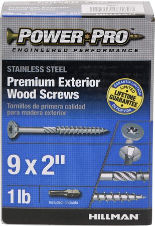 Power Pro Exterior Stainless Steel Wood Deck Screws 9" x 2" - 126 pcs.