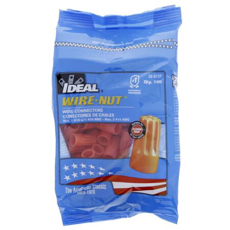 Ideal Industries Insulated Wire Wire Connector Orange 100 Pack