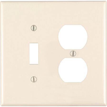 Leviton Almond 2 gang Nylon Duplex/Toggle Wall Plate 1 pk